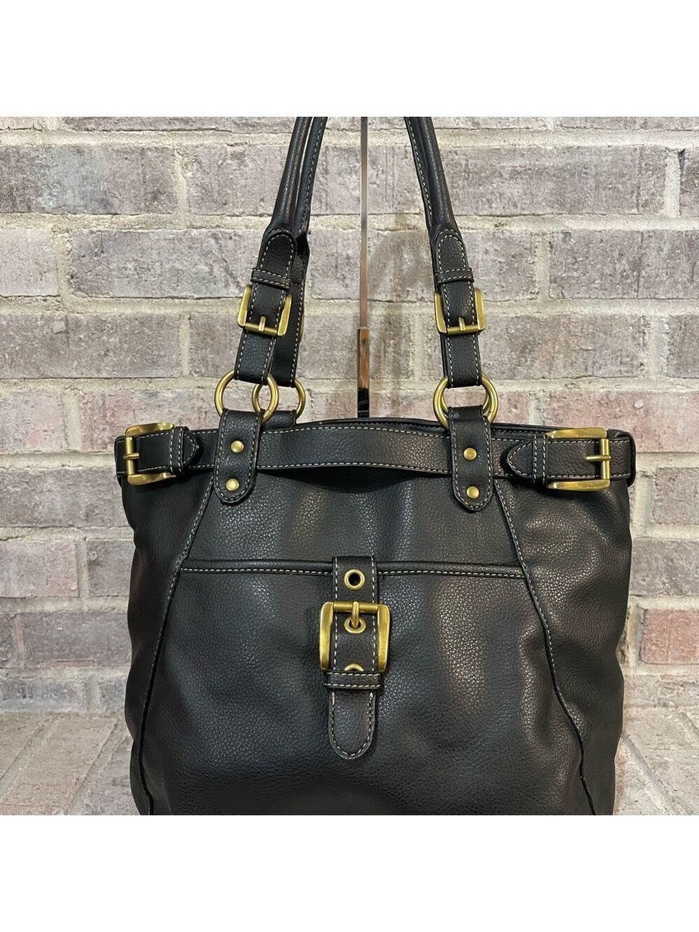 Black and Gold Structured Tote